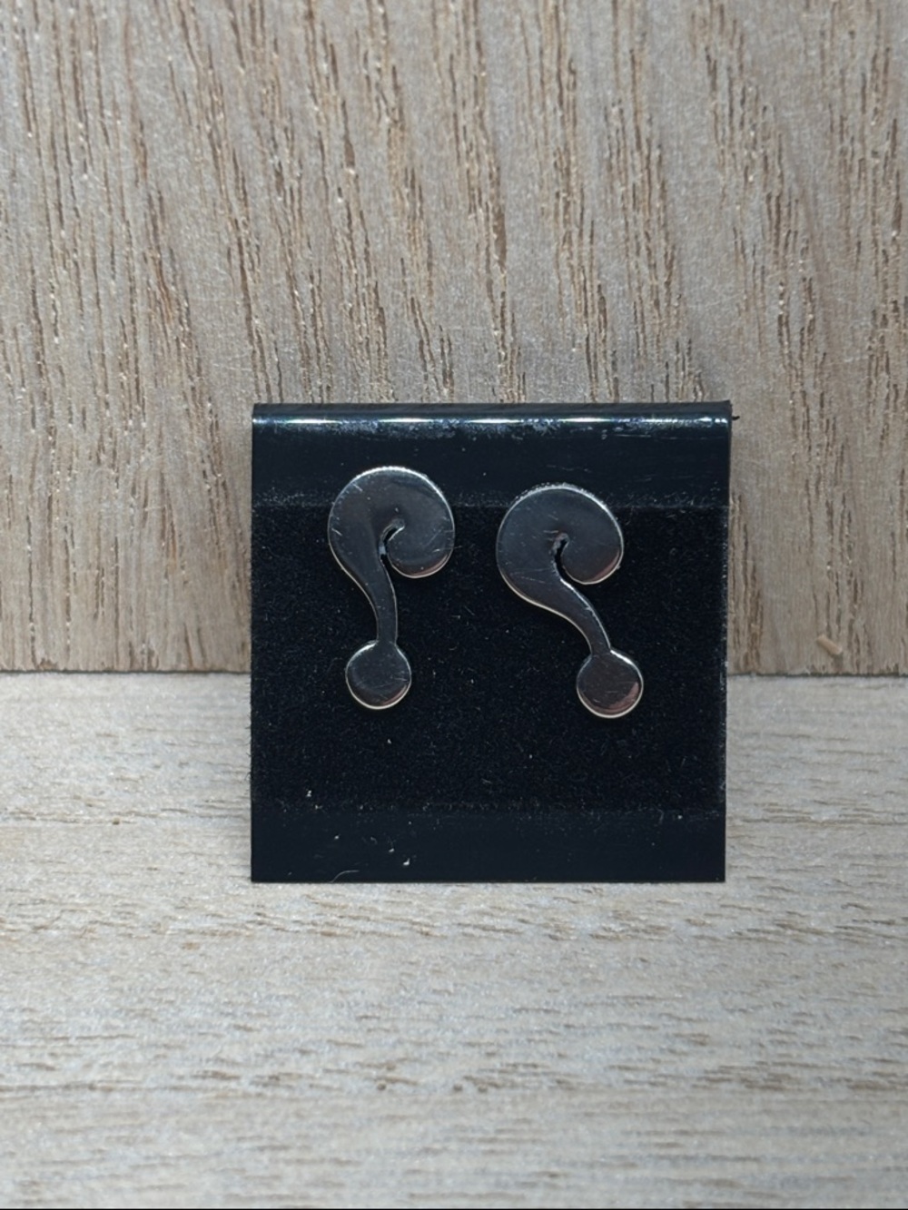 Silver Abstract Swirl Stud Earrings